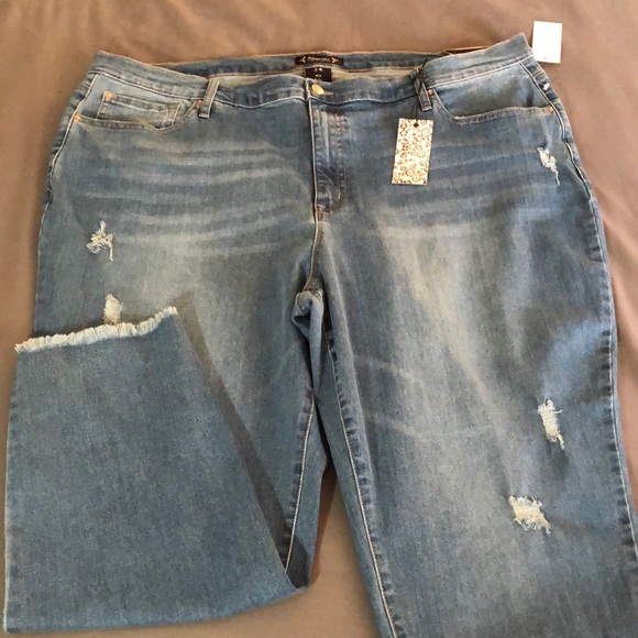 Nanette Lepore Denim - NWT Plus Size Nanette Lepore Belle High Rise Ankle Skinny Distressed Jeans - 24